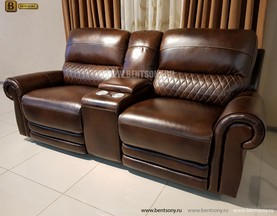 Диван Редфорд с Баром (Реклайнеры, Натуральная Кожа) в СПб