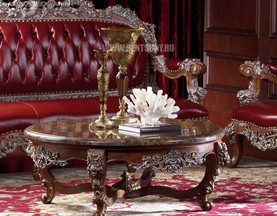 Классический стол журнальный круглый большой L261